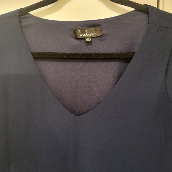 Lulus Shifting Dears Navy Blue Long Sleeve Dress Size Medium - Picture 6 of 12